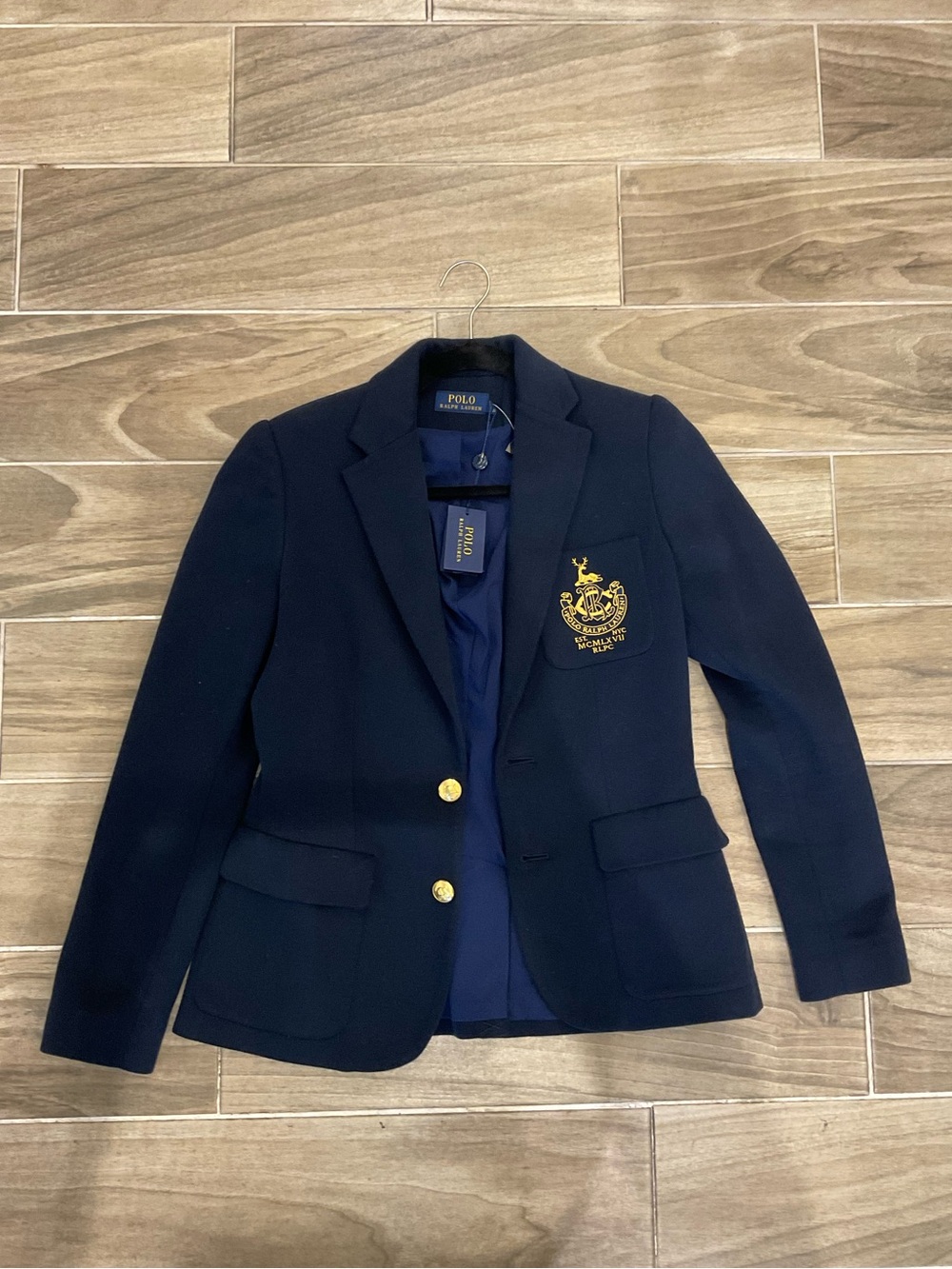 Polo by Ralph Lauren Navy Blazer with Gold Crest Buttons